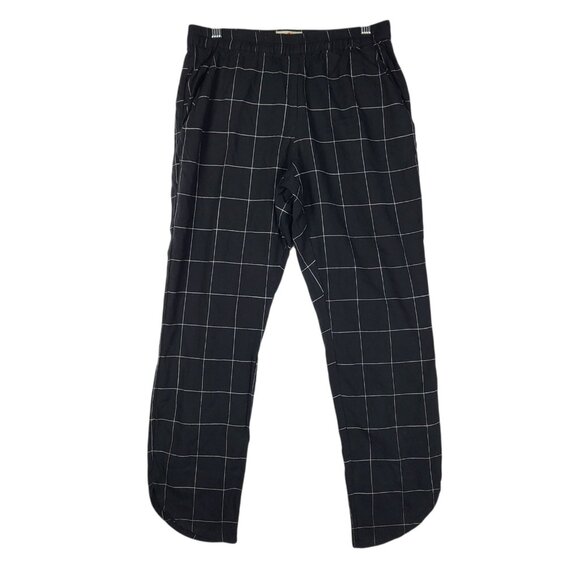 Marine Layer Pants Women's XS Black White Grid Pattern Plaid Cropped Pull-On - Picture 2 of 12